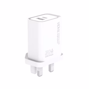 VIDVIE PLB182 Type-C & USB 30W GaN Dual Port Charger with 18W C-L Cable