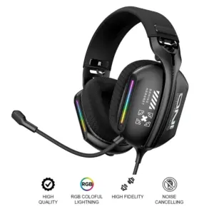 Onikuma X12 RGB Wired Gaming Headset with Noise Cancelling Microphone (Black)